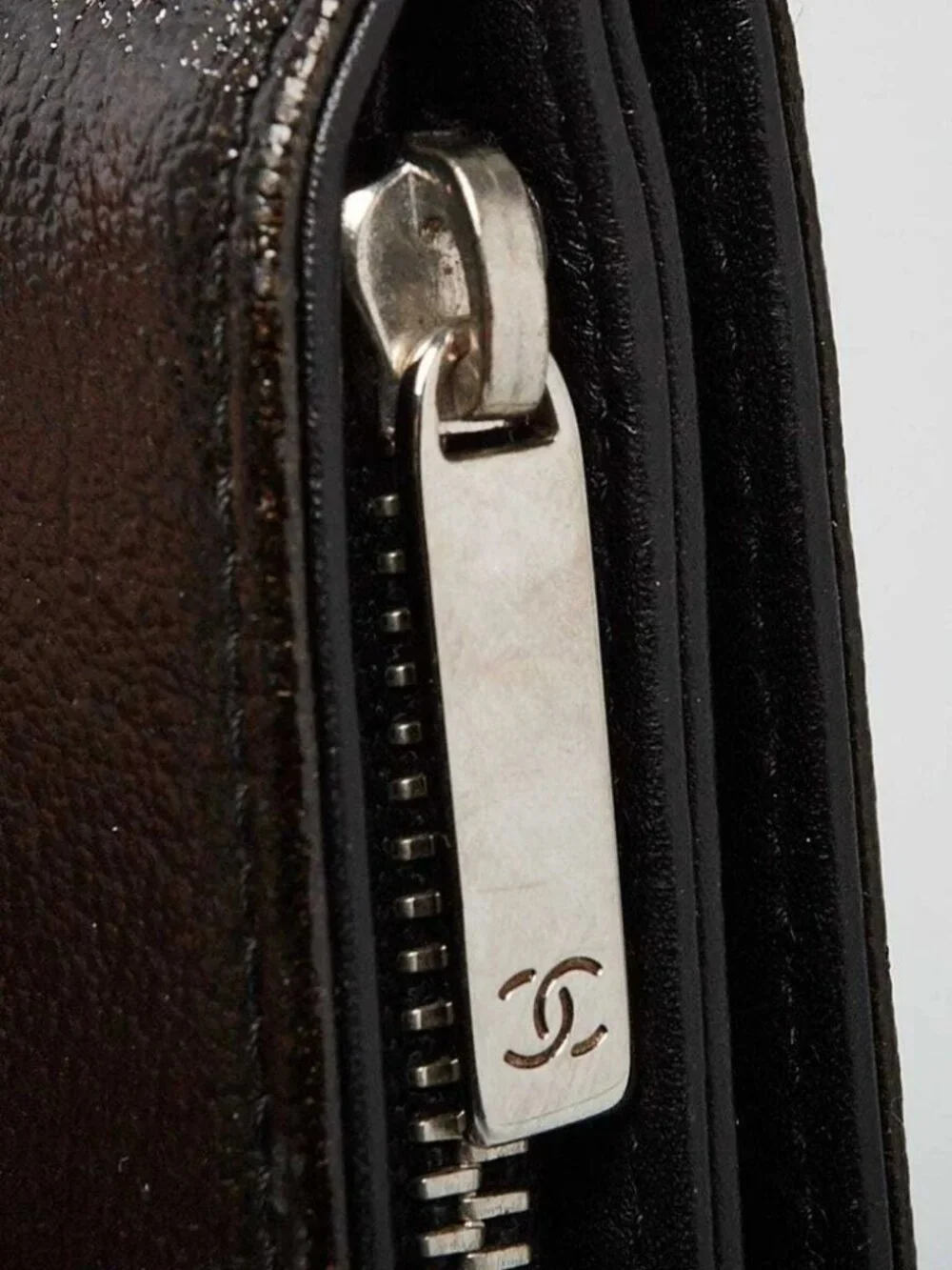 Chanel Black Patent Leather CC Compact Wallet
